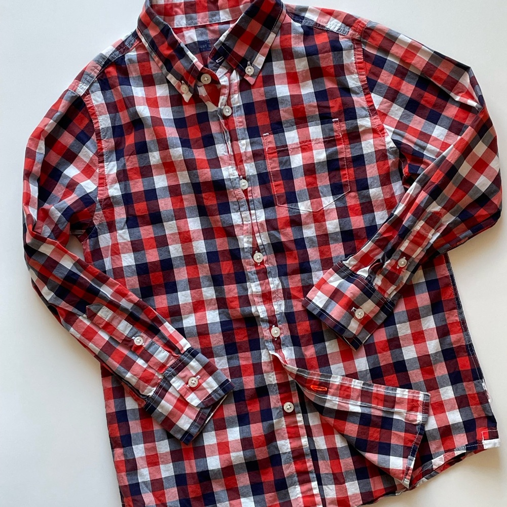 Crewcuts Plaid Light Weight Button-Down Dress Shirt Boys Size 6/7